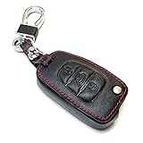 ECOPRINTING  Funda de Cuero para Llave Coche Kia Sportage Sorento Rio Carens Cadenza Carnival Optima 3 Botones Carcasa Piel Cover de Mando y Control a Distancia de Auto