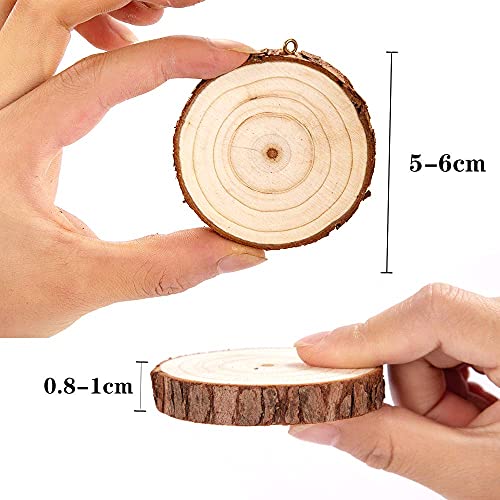 image for SENMUT Natural Wood Slices 30 Pcs 2.0-2.4 inch Unfinished Wood Crafts 