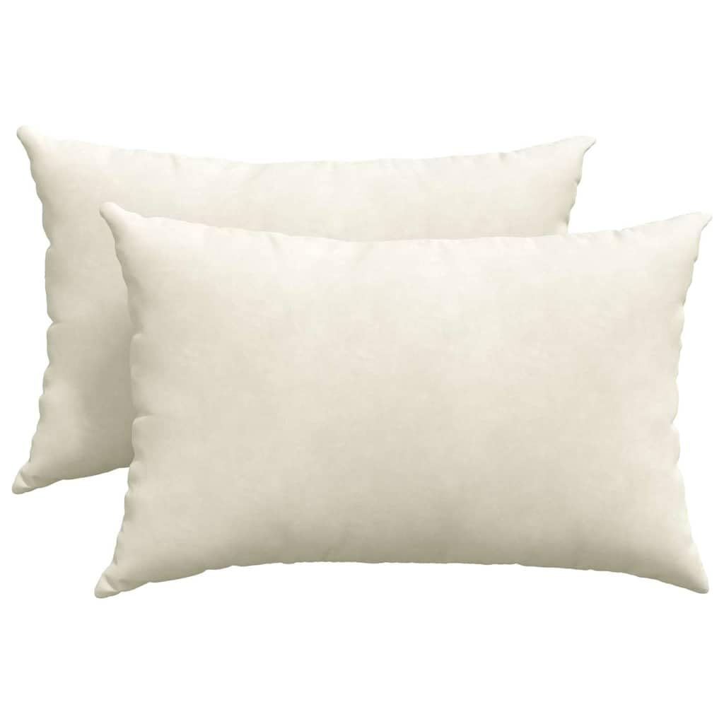 2er Set Sofakissen Creme 60 x 40 cm, Deko-Kissen mit Cordstoff-Bezug und weicher Polyesterfüllung, Moderne Dekokissen für Wohnzimmer und Schlafzimmer