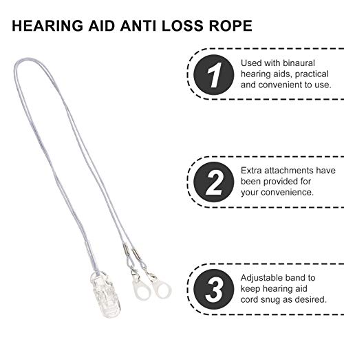 VILLCASE 1 Conjunto de Presilha para Aparelhos Auditivos Suporte Bte Corda Anti-Perda Portátil Corda