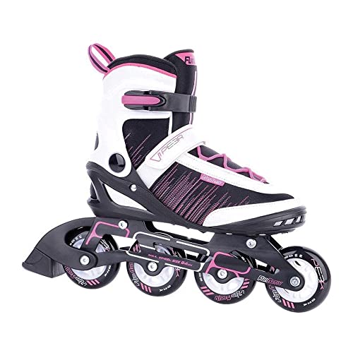 FUNAKTIVE Peer Lady 3 Women's Inline Skates, Black/Pink, Adjustable Roller Skates, Roller Blades, Size 37