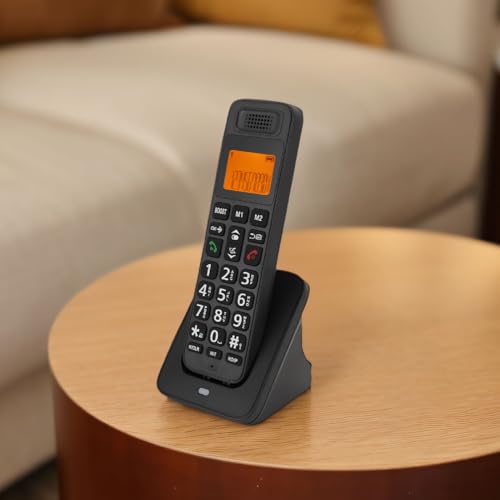 Teléfono inalámbrico con teclas grandes y pantalla retroiluminada miniatura 6