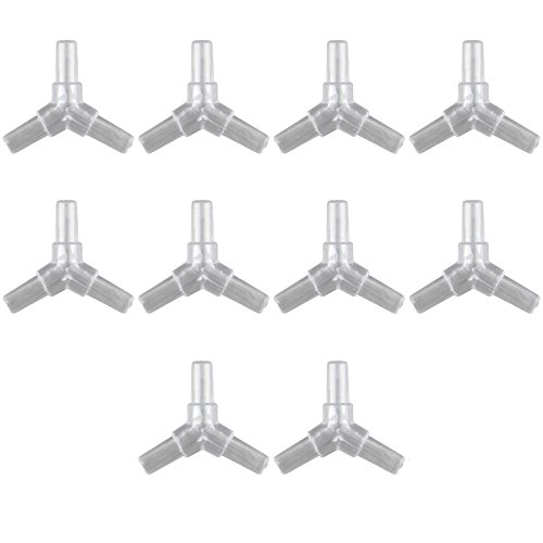 HALJIA 10PCS Acquario di plastica Trasparente 4 mm 3 Vie y Tipo valvola Aria Air Tubi connettori