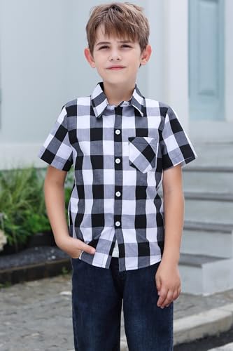 Image of SANGTREE Summer Button Down Shirts Cottn Tops for Men Women Boy Girl