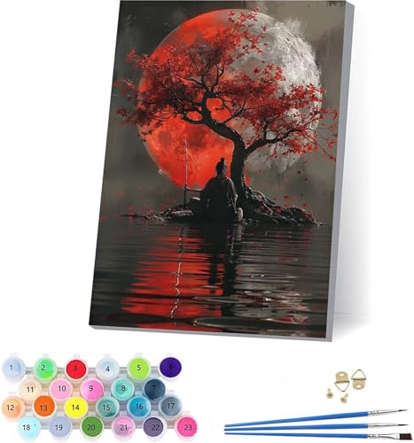 G  yCgoCio[ m DIY Paint by Numbers LbghG h G fW^G uVƃANG̋ l̂߂̃NGCeBuȎ z[ ItBX Mtg 40x50cm t[t O-3