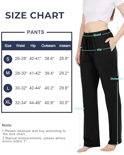 Image of BAMBOO COOL Women's Pajama Pants Comfy Lounge Sleep Bottoms with Pockets Stretch Drawstring Casual Pj Pants