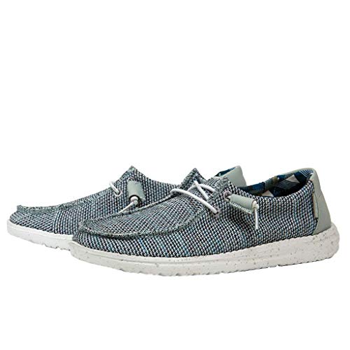 Image of HEYDUDE Women's Wendy Sox Ice Grey Size 12 | Women's Shoes | Women's Lace Up Loafers | Comfortable & Light-Weight
