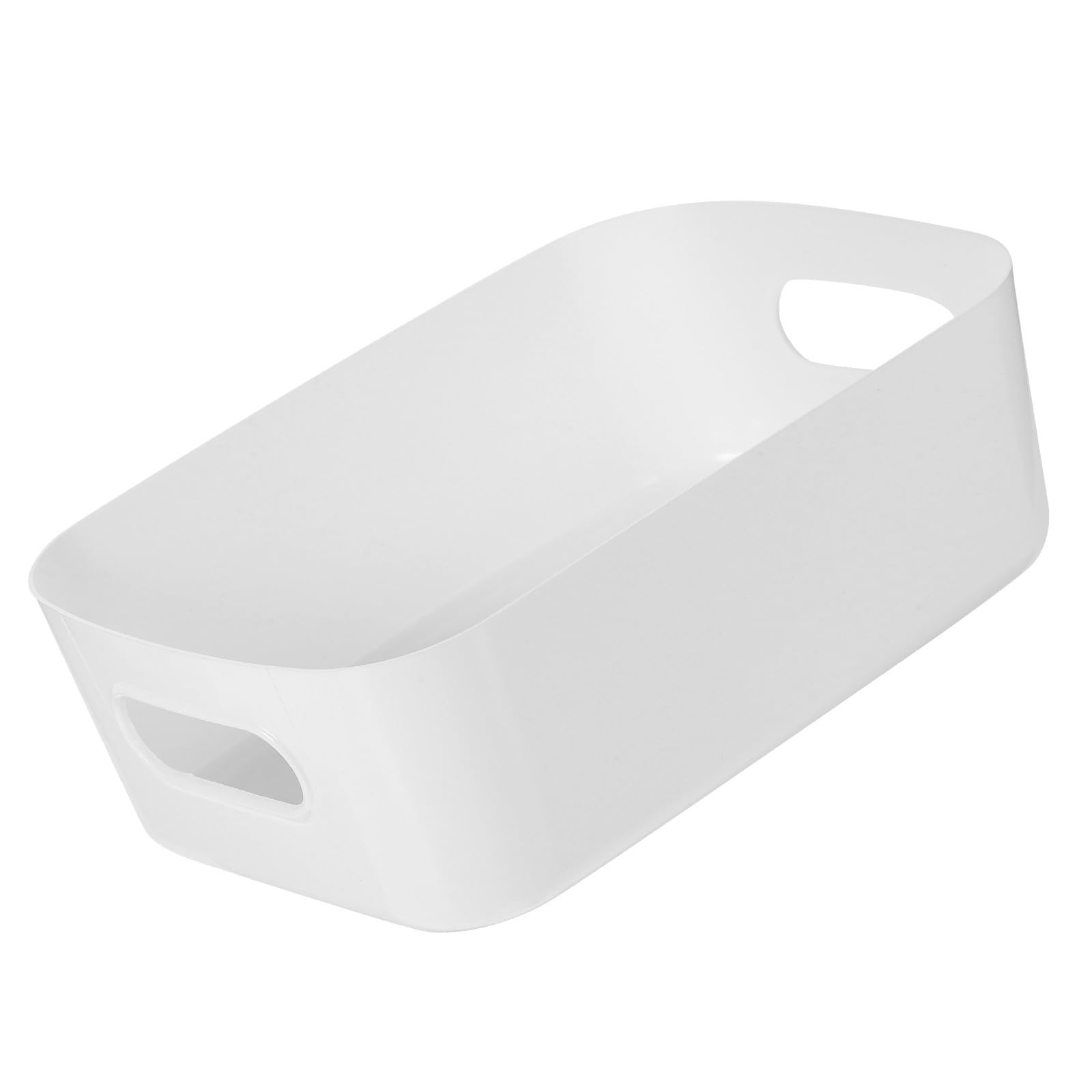 Hemobllo Cestas de Almacenamiento Multiusos de Plástico Blanco para Baño y Armario, 6 Unidades Portátiles de Material Abs Asas Recortadas