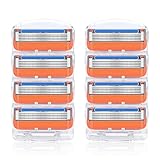 COOLHILL ジレット 替刃 プログライド 電動 替刃 5枚刃 プログライド フュージョン 互換 (赤橙色 8個)