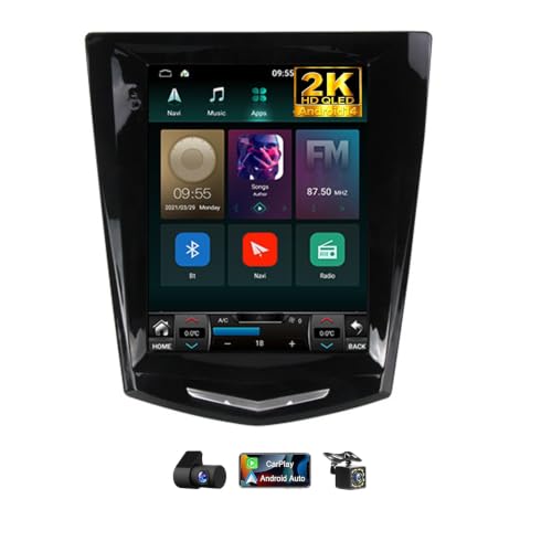 Radio Android 14 para Cadillac ATSL 9 pulgadas con CarPlay inalámbrico y pantalla QLED 2K