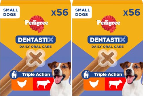 Pedigree Dentastix Snack Dental para la Higiene Oral de Perros Pequeños (1 Pack de 56ud), 0.88 kg. (Paquete de 2)