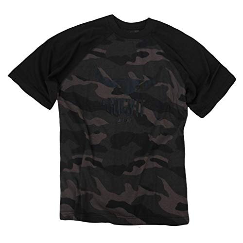 ROCK-IT Apparel Herren T-Shirt Black Logo Camouflage Raglan Kurzarm T-Shirt...