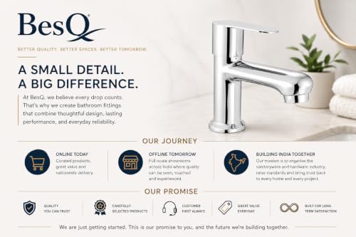 Image of Brass Pillar Cock Wall Mounted Basin Faucet with Single Lever Handle Mirror