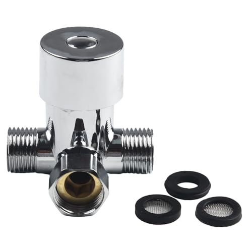 Tidevib Mitigeur thermostatique pour eau chaude et froide, robinet mélangeur thermostatique en laiton G1/2 avec clapets anti-retour, 0,05-0,5 MPa