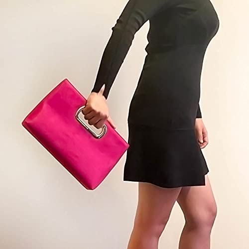 Image of Top Handle Faux Suede Clutch