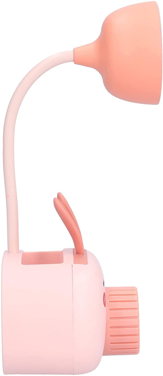 Lámpara Escritorio Lámpara De Escritorio LED Mesa Ajustable Encantadora, Carga USB Lindo con Sacapuntas para Hacer La Tarea Protección Ocular(Pink)