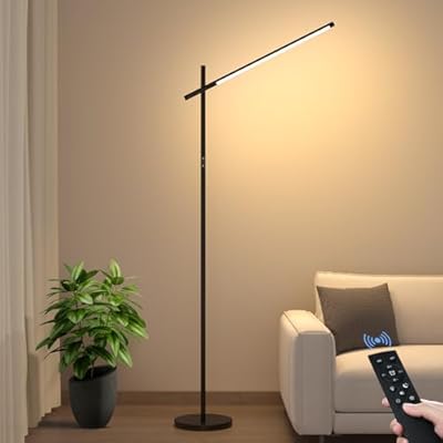 LED Corner Floor Lamp, 360°Rotating Head, Super Bright 1800LM Dimmable Minimalist Floor Lamps with Remote Control,3000K-6000K Modern Corner Light,67" Tall Standing Lamp for Living Room,Bedroom,Office