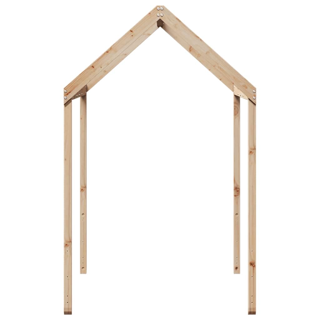 Techo para cuna de pino macizo, 217 x 95,5 x 159 cm, sin tratar, con lado abierto, accesorio de cama para dormitorio, zona de juegos y habitación infantil