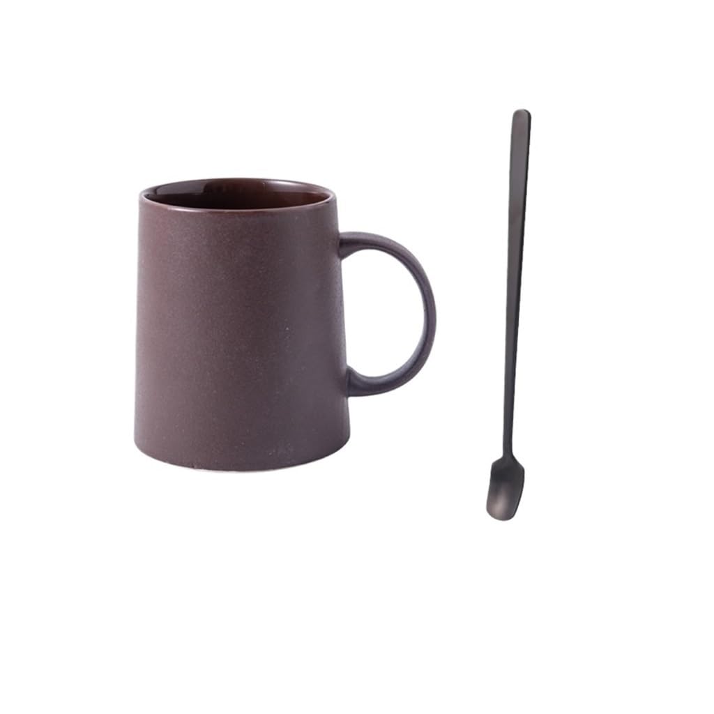 ENGENDER Tazas Cafe Taza Helada, Taza De Café Creativa con Cuchara, Taza De Agua Potable, Gran Capacidad, Oficina Mug Cups(B)