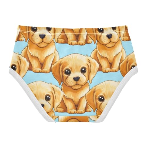 Cute Dogs Golden Puppies Blue Toddlers Underwear Floral 2t Cotton Panties Little Girl Fancy Underpants Briefs2