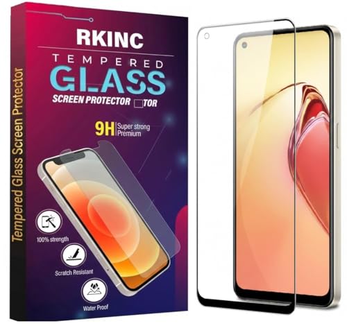Image of RKINC Tempered Glass for Oppo Reno7 Pro (6.5 Inch) Military Grade Gorilla Screen Guard Protector | With Installation Kit | Edge to Edge Coverage | Black
