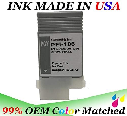 Any 4 of 12 New Compatible PFI-106 Inkjet Cartridges for Canon IPF6400se Printer 130ml Ink Tanks