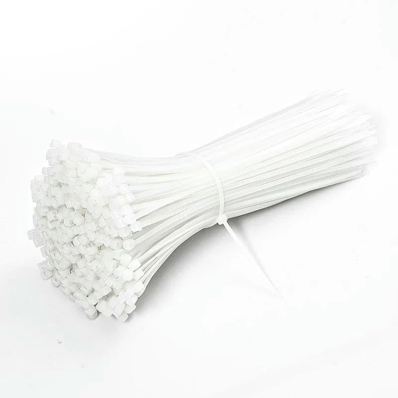 Bridas de nailon grandes, blancas, autoblocantes, de alta resistencia, para sujeción industrial (250/500 unidades), 5 x 350 mm, 8 x 400 mm (paquete de 10).