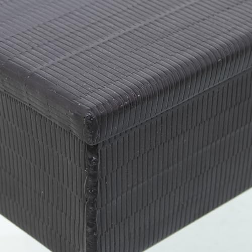Set 2 cajas aluminio tallado negro | Boîte métal gravée 22cm - 5