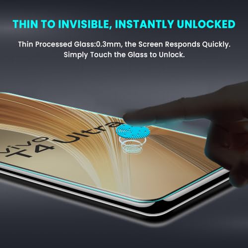 Image of FIRST MART Matte UV Tempered Glass for Vivo T4 Ultra and Vivo X200 | Anti-Glare Curved Screen Protector, 9H Scratch Resistant, Fingerprint Compatible, Case-Friendly | Pack of 1
