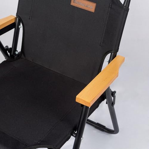 喜马拉雅 Camping Chair, Black Folding Bench Chair Seating Camp Chairs for Indoor Outdoor Hiking Fishing Patio Beach Supports up to 264 Lbs (2 Packs Single Black) by 喜马拉雅 - Image 7