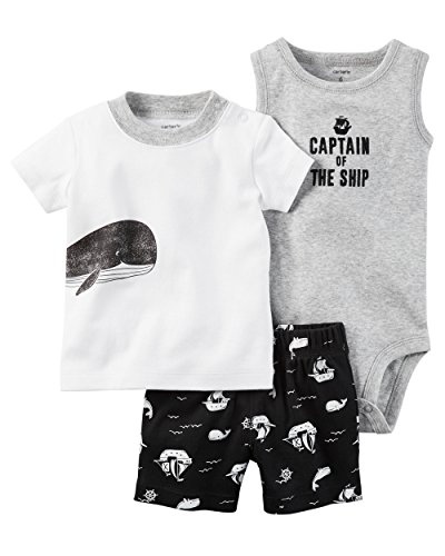 Carter's Striped Diaper Cover Set (Baby) Captain of The Ship, 3 Months