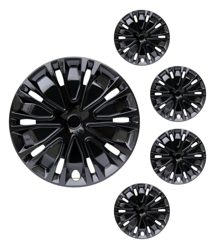 Hubcap Wheel Cover Replacement R15 Hub Caps Universal-Fit Steel Wheel Rim Cover ABS Material Exterior Accessories for Car Truck SUV -Set of 4（15-inch，Black）