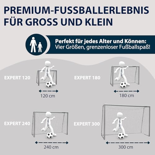 HUDORA Kinder, Jugendliche & Erwachsene Fußball-Tor Expert 240 Garten Fußballtor, grau - 4