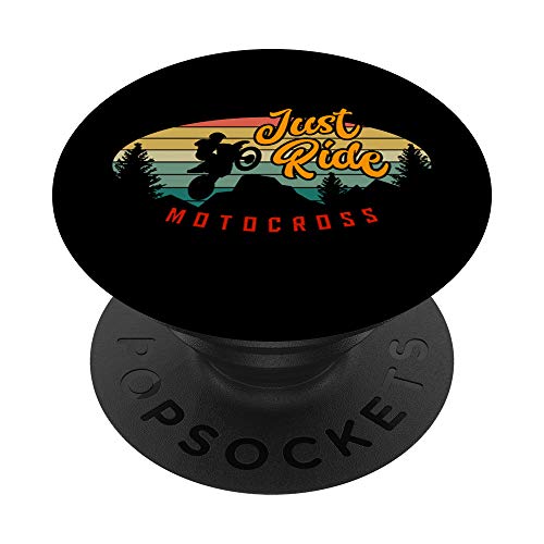 Just Ride Frase para Amantes del Motocross PopSockets PopGrip Intercambiable