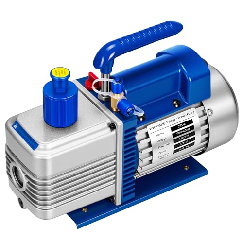 VIVOHOME 5 CFM 1/2 HP 2 Stage HVAC Vacuum Pump for R134a R12 R22 R502 R410a Systems Auto AC Vacuum Pump for Automotive Air Conditioner Resin Degassing with Oil Bottle
