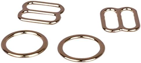 Porcelynne Premium Quality Gold Metal Alloy Replacement Bra Strap Slide and Ring Set - 1/4 (7mm) Opening - (2 Rings - 2 Slides)