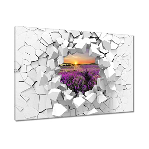 Tableau imprimé sur toile 120x80 cm champ de lavande H730M
