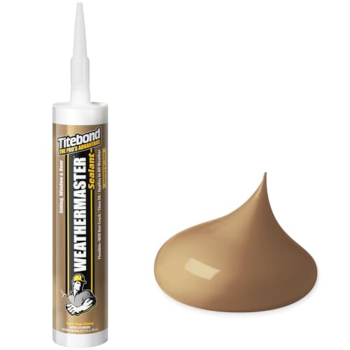 Image of Titebond WeatherMaster Sealant, Cedar - Polymer Exterior Caulk for Windows, Doors, Siding & Trim, Flexible, UV-Resistant, Paintable in 1 Hour, Low VOC - 45561, 9.5 Oz. Cartridge