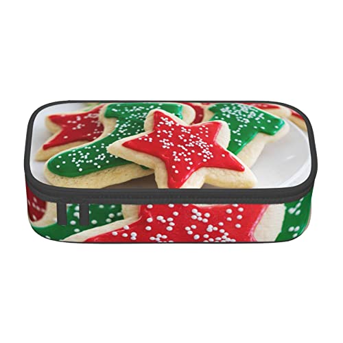 Trousse à crayons de grande capacité avec compartiments pour filles, garçons et adultes Motif fleurs colorées, Assiette de biscuits, Taille unique, Trousse de maquillage