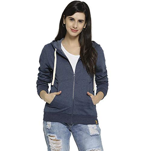 Full Sleeve Kangaroo Pocket Zipper Hoodie Or Sweatshirts for Women