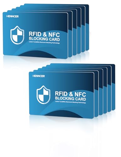 Image of NEW RFID Blocking Card, 12 Pack Fuss Protection for Entire Wallet Shield, Credit Card Protector NFC Bank Debit Blocker, Identity Theft Prevention for Passport Travel Security (12, Blue)