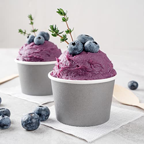 Image of Coppetta 4 Ounce Dessert Cups, 200 Disposable Ice Cream Cups - Lids Sold Separately, Heavy-Duty, Gray Paper Frozen Yogurt Bowls, For Hot And Cold Foods, Perfect For Gelato Or Mousse - Restaurantware