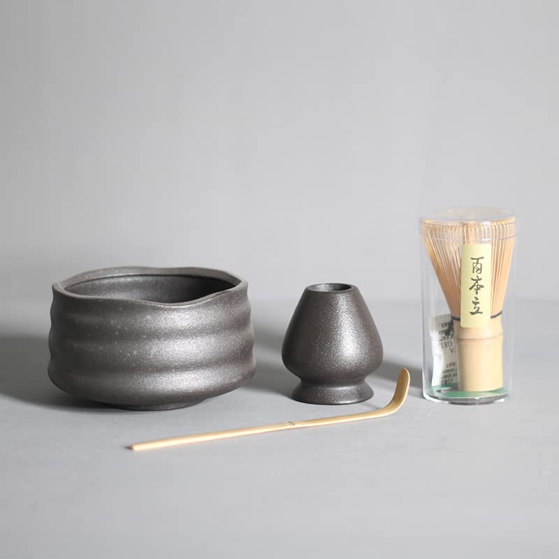 4 Pezzi Fatti a Mano per la casa Matcha Tea Set Tool Stand Kit Bowl Whisk Scoop Gift Ceremony Accessori Tradizionali Giapponesi