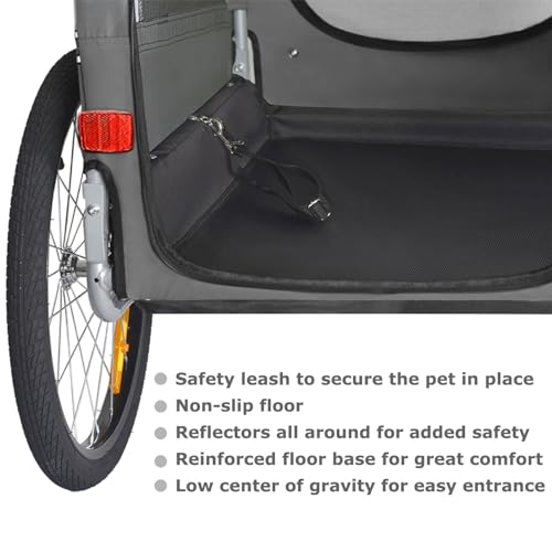 Doggyhut Premium Pet Bike Trailer & Stroller for Small,Medium or Large Dogs,Bicycle Carrier (Gray, XL) - Thumbnail 5