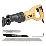 Inequalit Scie Sabre 710W – Scie Alternative à Vitesse Variable 0–3000 CPM, Coupe Bois 115 mm, Course 20 mm, Changement de Lame Rapide, 3 Lames Incluses pour Bois/Métal/PVC – Jaune