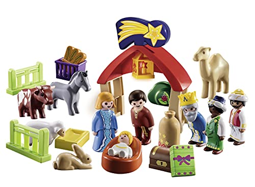 PLAYMOBIL Adventskalender 2021 - 70259 Weihnachtskrippe mit liebevollen Figuren, Tieren und Zubehörteilen hinter jedem… – Bild 5