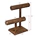Ikee Design 2 Tier Wooden Jewelry Bracelet Watch Display Tower, Bangle Scrunchie Necklace Holder Storage Stand, 7.9 W x 4.3 D x 9.4 H in, Brown Color