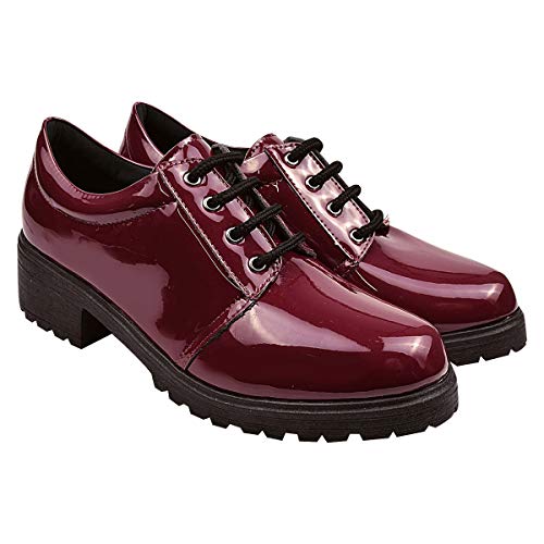 Coturno Feminino Oxford Tratorado Vinho Eleganteria Tamanho:37;Cor:Roxo Vinho
