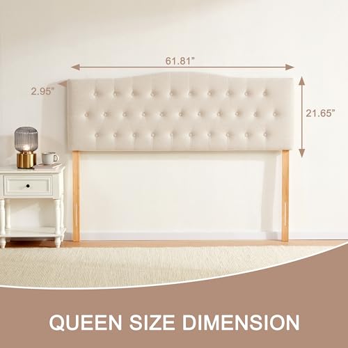 Huatean Home Tufted Upholstered Headboard Queen Size, Sturdy And Durable Solid Wood Bed Headboard, Fabric Headboard Adjustable Height From 37 Inch To 51" thumb #1