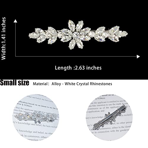 Flower Leaf Pearls Hair Clips, Wedding Hair Barrettes, Clear Bobby Pins, Glitter Crystal Geometric Hairpin, Elegant Silver Hair Accessories Gifts For Women Bridal Girls #TOP1